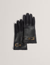 JILLLA: Buckle Detail Leather Gloves