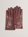 JILLLA: Buckle Detail Leather Gloves