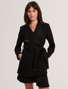 ROSESS: Short Belted Wool Wrap Coat