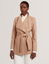 ROSESS: Short Belted Wool Wrap Coat