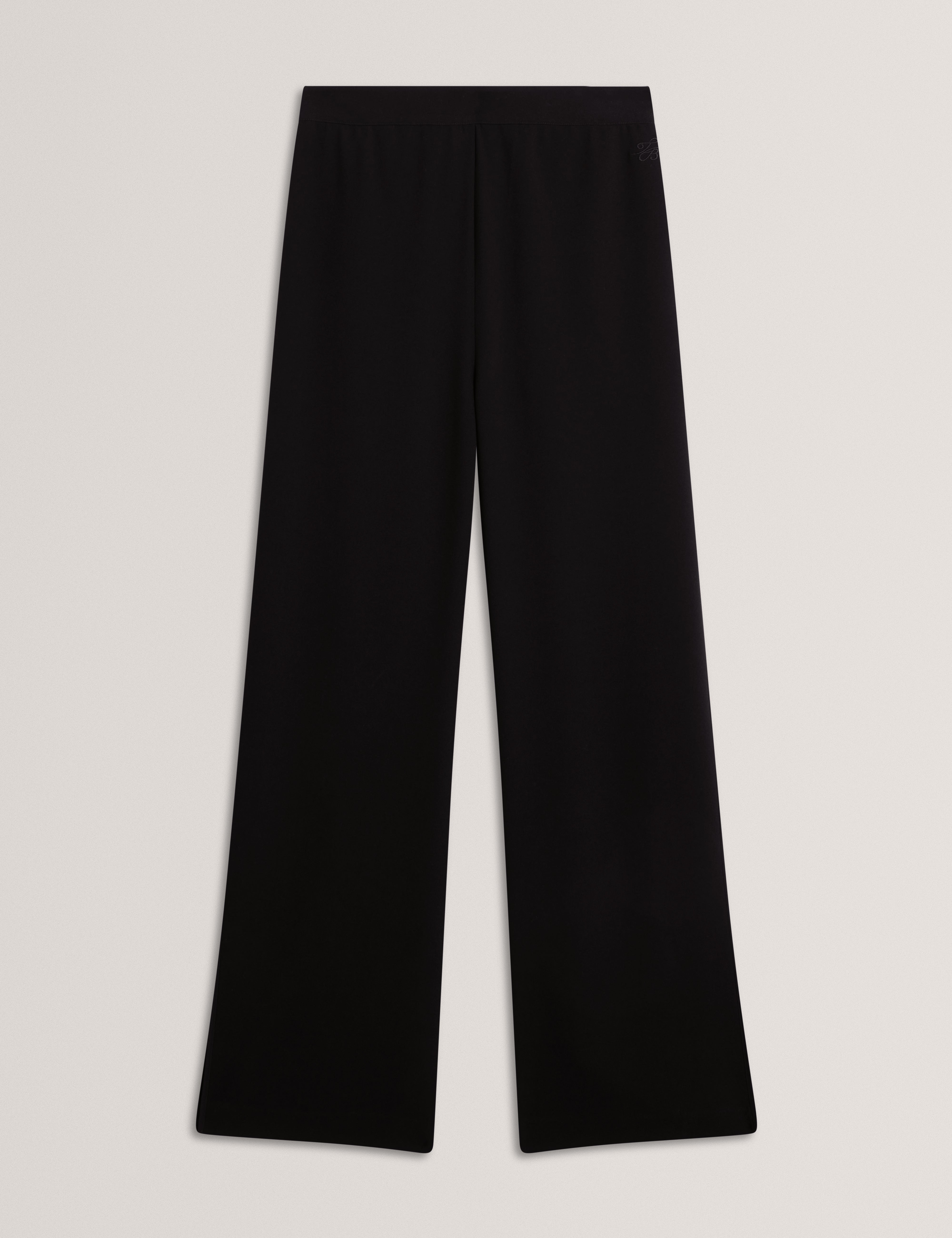 GORJJA: Piping Detail Wide Leg Crepe Trouser