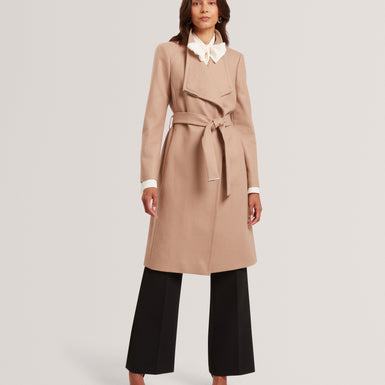 ROSE: Mid Length Belted Wool Wrap Coat