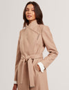 ROSE: Mid Length Belted Wool Wrap Coat