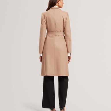 ROSE: Mid Length Belted Wool Wrap Coat