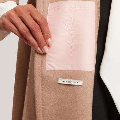 ROSE: Mid Length Belted Wool Wrap Coat