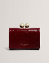 VALRIAA: Croc Effect Small Rose Bobble Purse