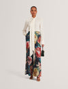 OPULENA: Printed Wide Leg Trouser