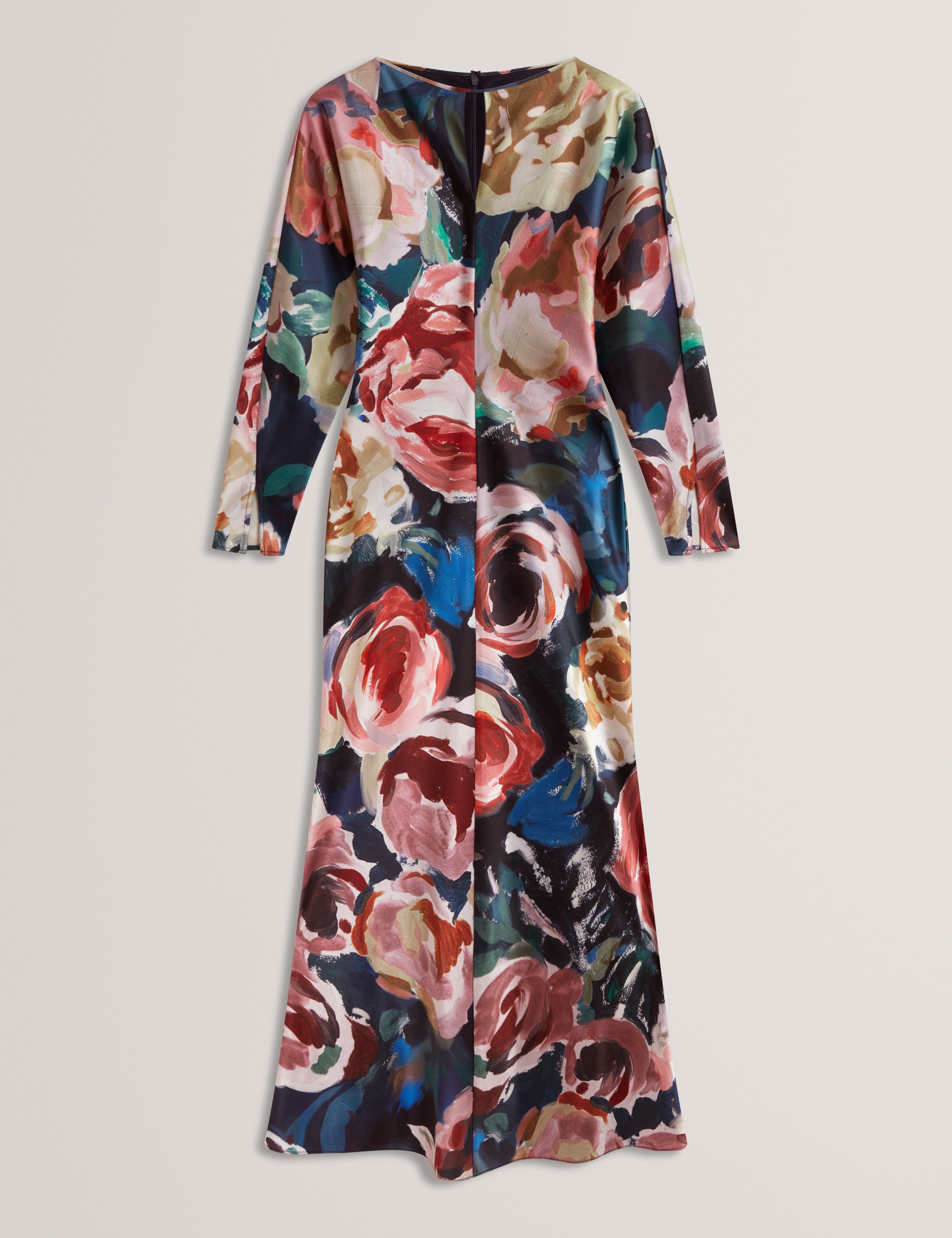 LOVESA: Printed Long Sleeve Midi Dress