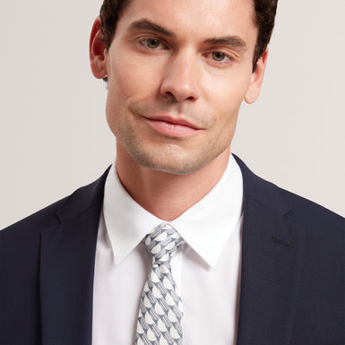 KEREM: Ditsy Geo Print Silk Tie