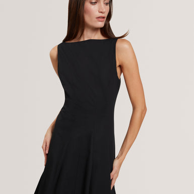 HAZZIA: Seam Detail Bubble Hem Midi Dress