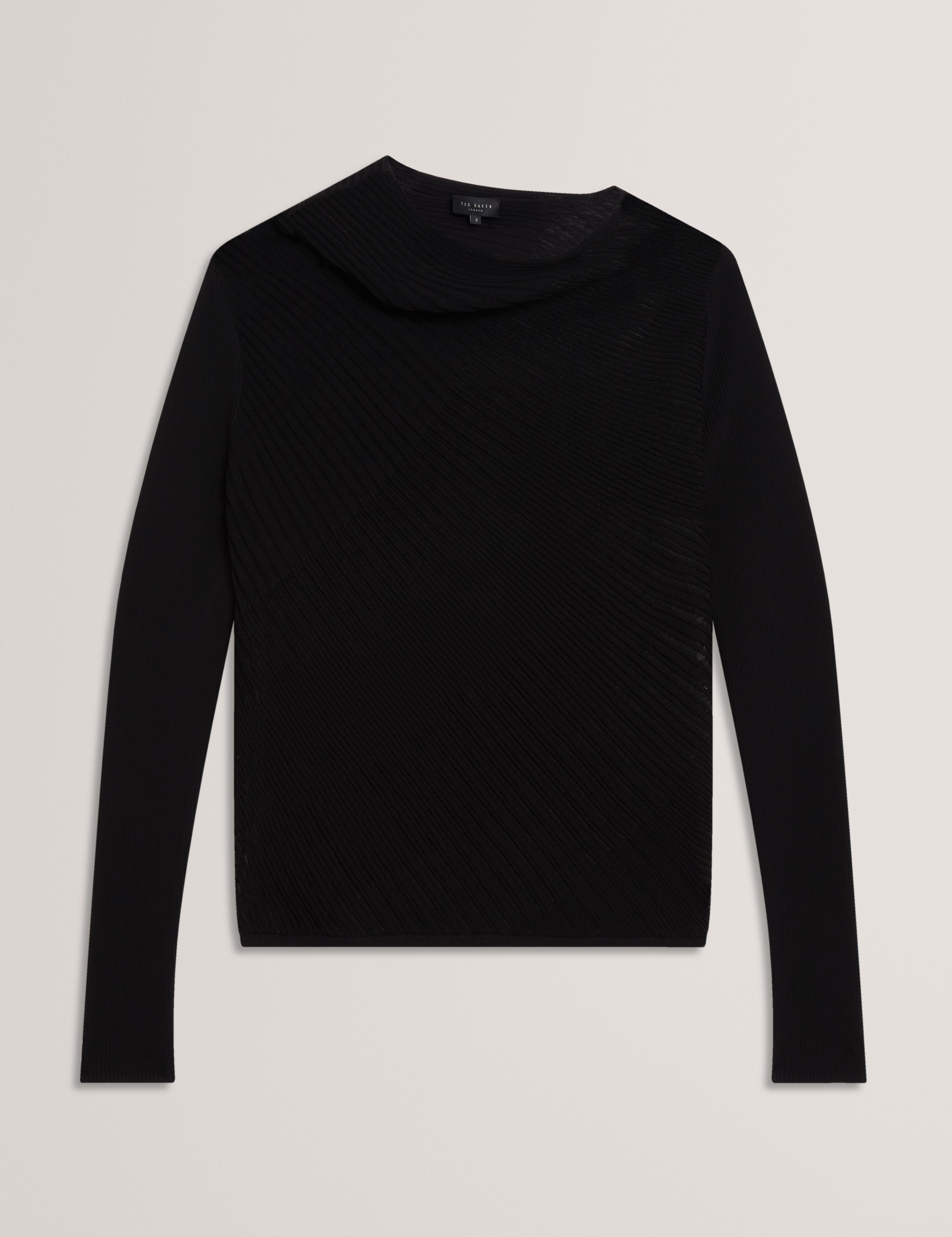 CEYLOAA: Long Sleeve Sheer Detail Knit Top