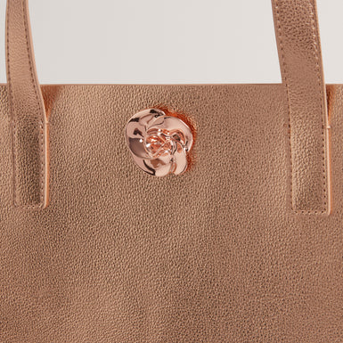 ROSMAH: Rose Detail Metallic Large Icon Bag