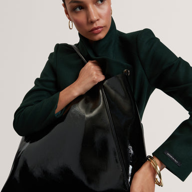 Women's BRISAA-Thin Strap Crinkle Large Slouchy Tote