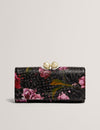 TALANA: Printed Floral Large Leather Bobble Purse