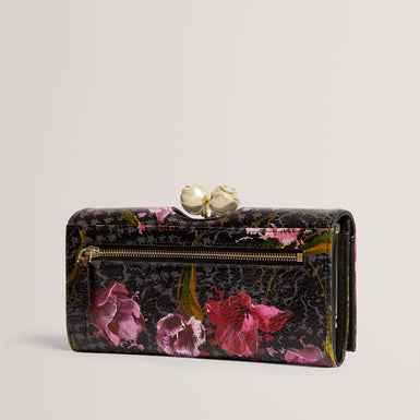 TALANA: Printed Floral Large Leather Bobble Purse
