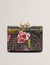 TULNA: Floral Printed Small Leather Bobble Purse