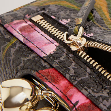 TULNA: Floral Printed Small Leather Bobble Purse