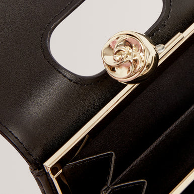 TULNA: Floral Printed Small Leather Bobble Purse