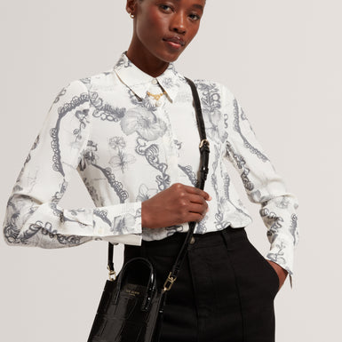 VIIENNA: Croc Effect Mini Icon Bag