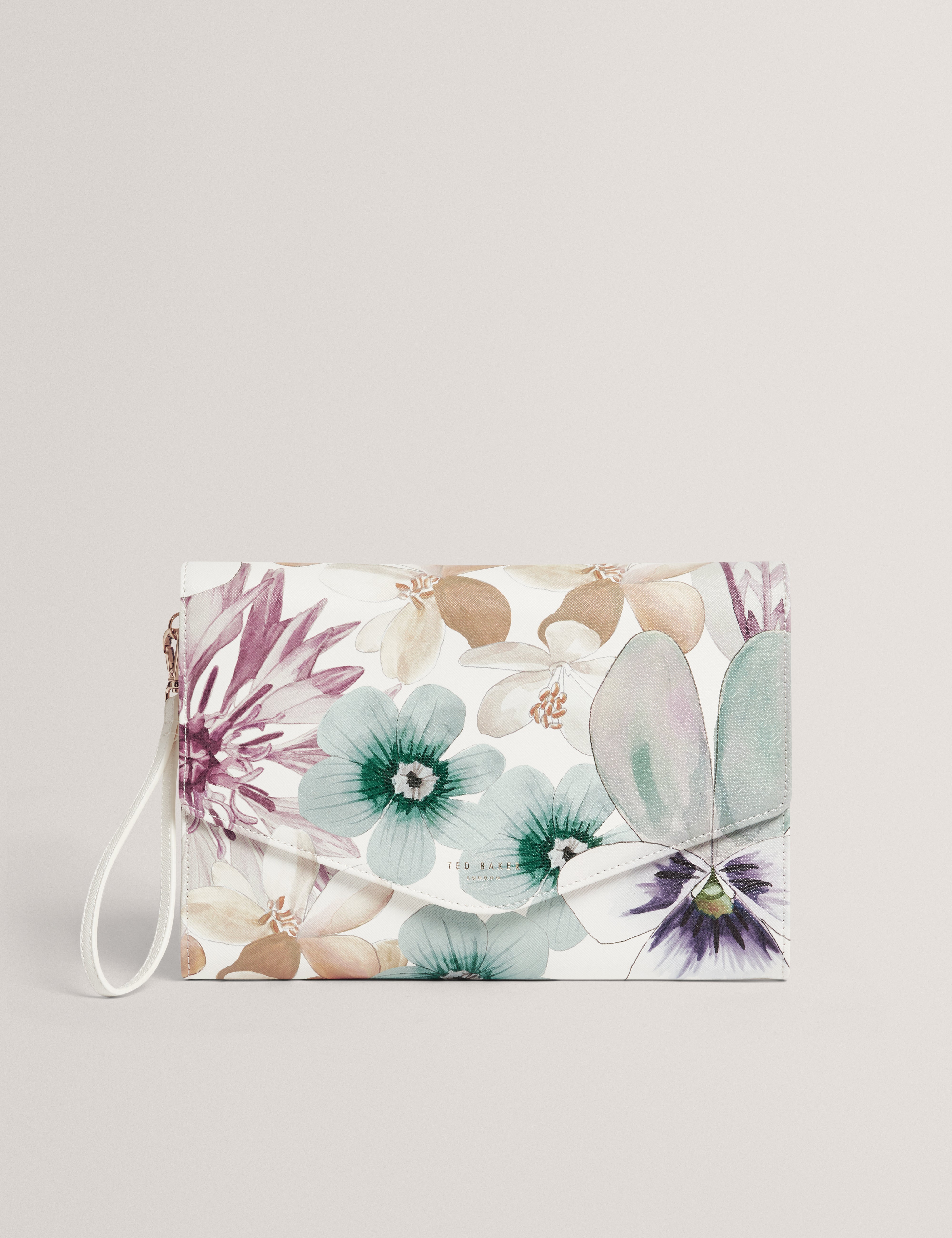 HELINII: Petal Print Icon Envelope Clutch