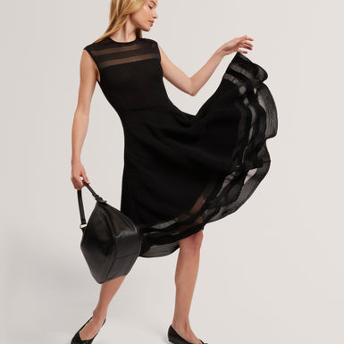 SUUSAAN: Knitted Skater Dress With Invisible Pane