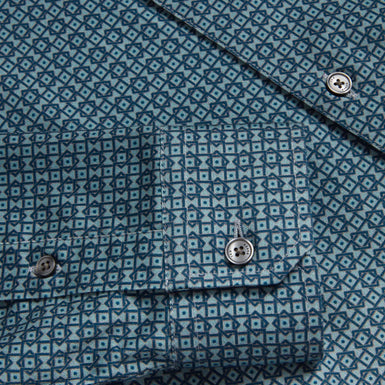 CAYLAXE: Slim Fit Geo Print Shirt