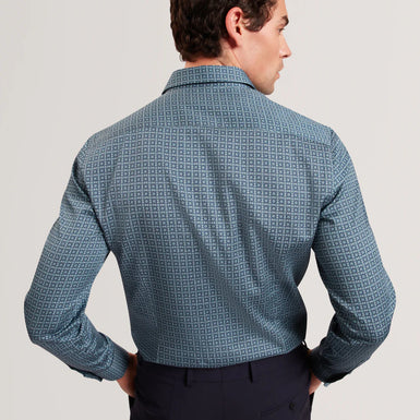 CAYLAXE: Slim Fit Geo Print Shirt