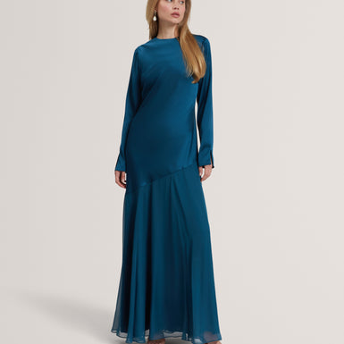 SHKYE: Diagonal Waist Seam Maxi Dress