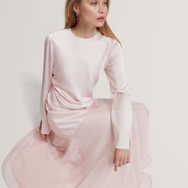 SHKYE: Diagonal Waist Seam Maxi Dress