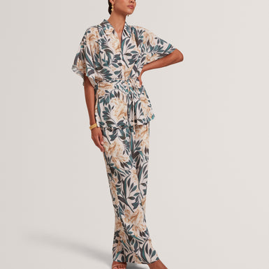 GEHMMA: Printed Tie Detail Shirt