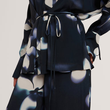 OHRLA: Printed Tie Detail Long Sleeve Shirt