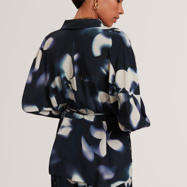 OHRLA: Printed Tie Detail Long Sleeve Shirt