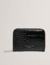 VARLEE: Croc Effect Small Zip Around Wallet