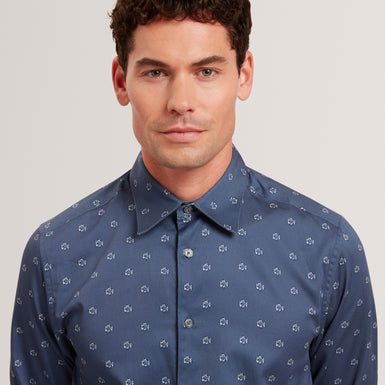 OLUFAR: LS Slim Fit Ditsy Floral Shirt