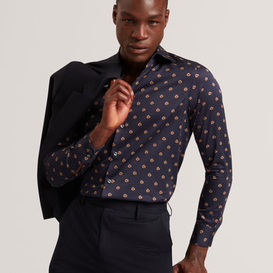 OLUFAR: LS Slim Fit Ditsy Floral Shirt