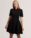 RONDAA: Mini Short Sleeve Knitted Polo Dress