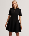 RONDAA: Mini Short Sleeve Knitted Polo Dress