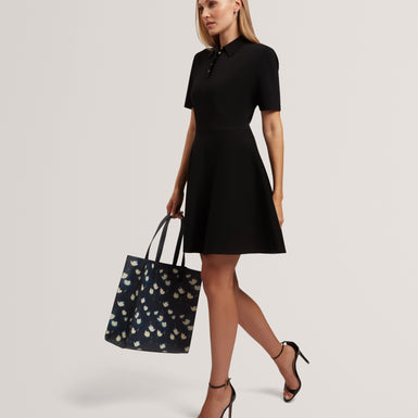 RONDAA: Mini Short Sleeve Knitted Polo Dress