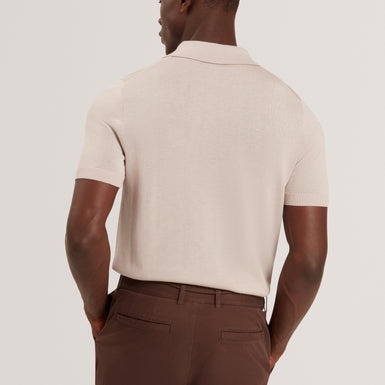 GIVRANS: Silk Blend Zip Polo