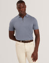 GIVRANS: Silk Blend Zip Polo