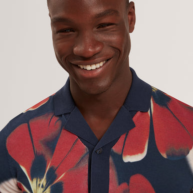 WYRIC: Floral Print Knitted Shirt