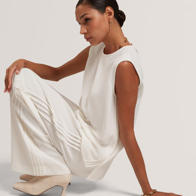 Women's GORJJA-Detail Wide Leg Crepe Trousers