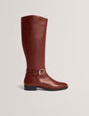 CLORETT: Belt Detail Riding Flat Boot