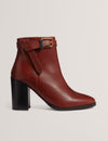CLEONNA: Belt Detail Heeled Ankle Boot