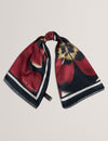 JEEANN: Floral Printed Silk Square Scarf