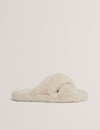 LOPPLY: Faux Fur Cross Over Slipper