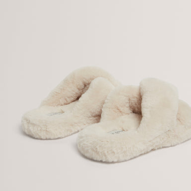LOPPLY: Faux Fur Cross Over Slipper