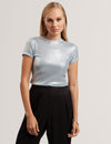 LATRINA: Metallic Jersey Fitted Tee