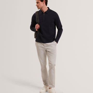 WYTHER: Ls Mixed Texture Stripe Half Zip