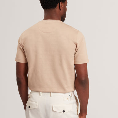 XADIEL: Ss Mixed Texture Stripe T-Shirt